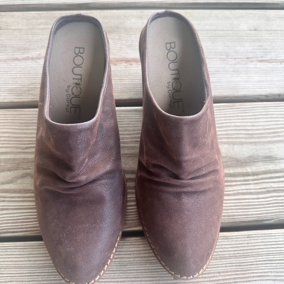 Corkys Chocolate Brown Wedge Mules - Picture 2 of 8